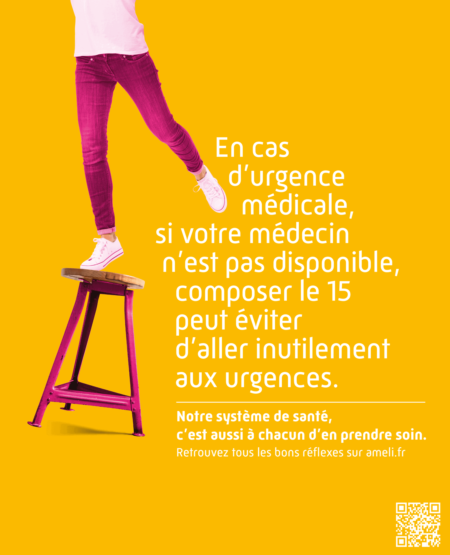 Affiche A4 – Campagne Bon usage du système de santé – Appeler le 15